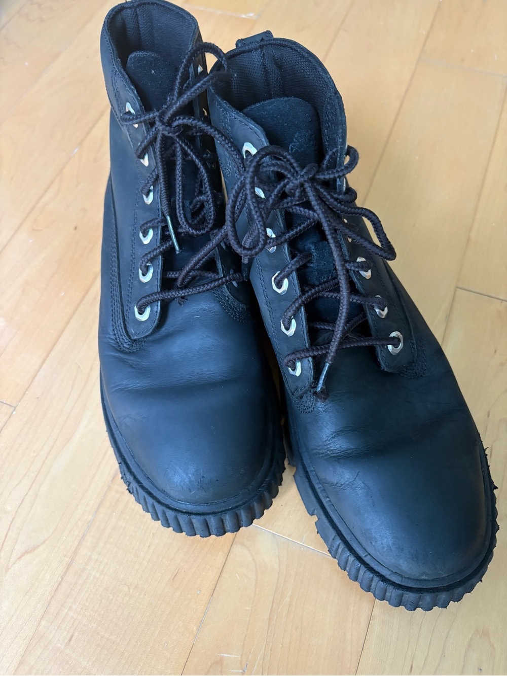 Timberland Black Lace-Up Work Boots 8.5